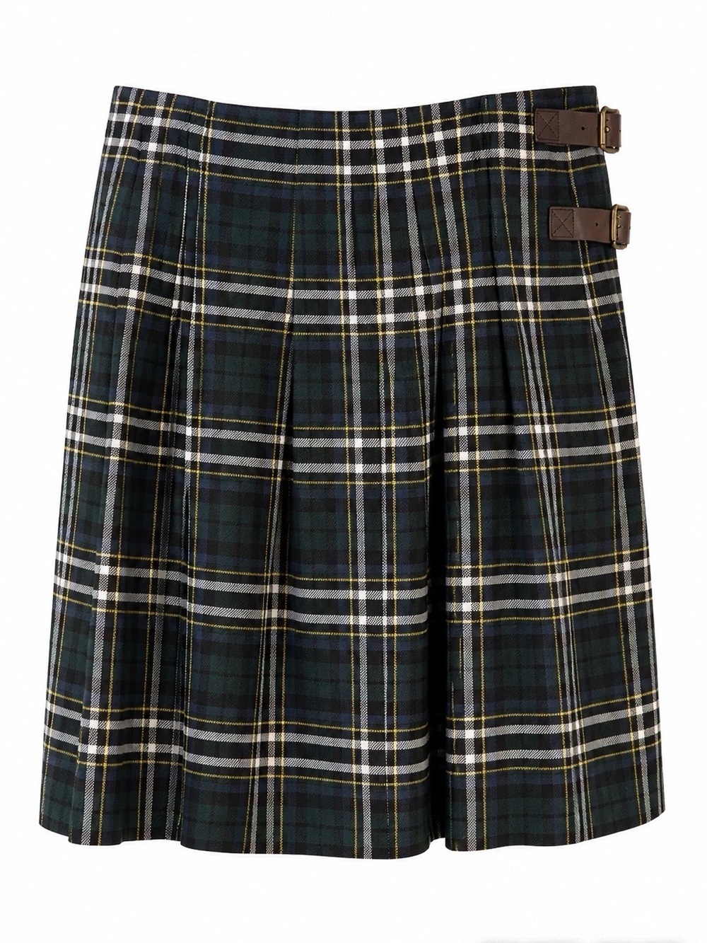 Banana Republic BR Athletics 100% Wool Plaid Midi Skirt with Buckle - Size XL